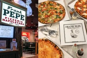Frank Pepe Pizzeria Napoletana serves award-winning Neapolitan pizza from coal-fired ovens. Thin crust, fresh mozzarella & San Marzano tomatoes.