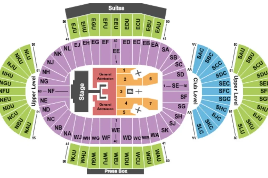 Beaver Stadium seating chart with seat numbers