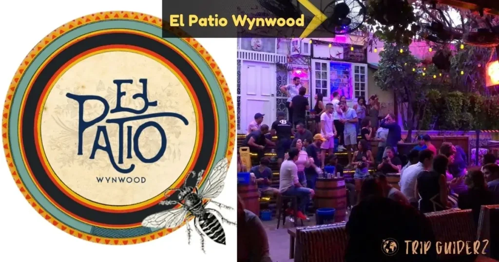 People drinking and socializing on the outdoor patio of El Patio Wynwood