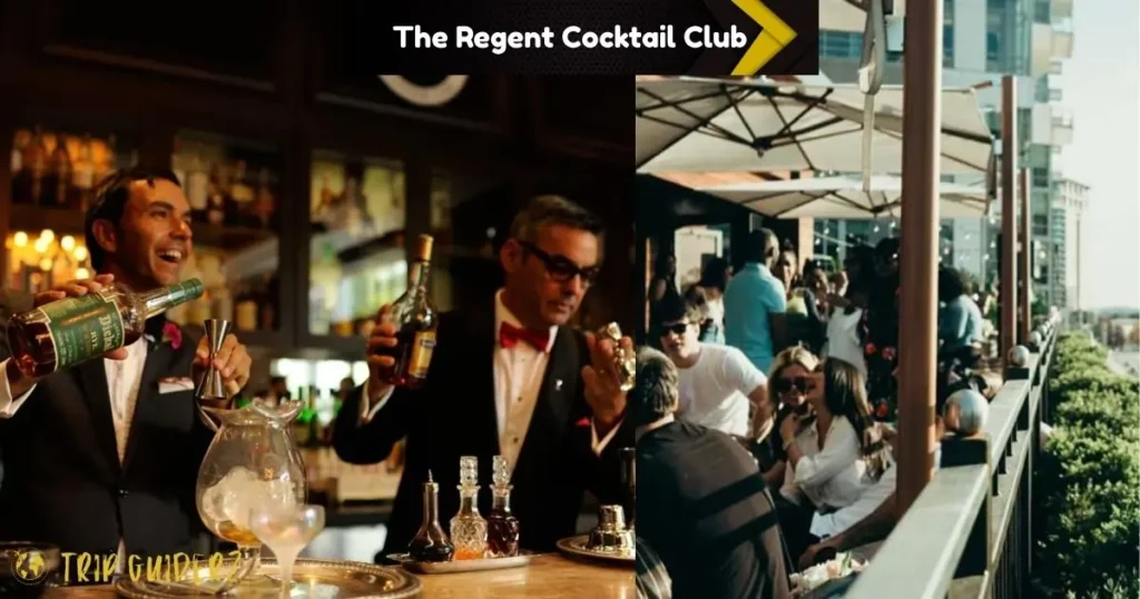Bartenders crafting drinks at The Regent Cocktail Club, a classic Miami bar known for its sophisticated indoor cocktail experience