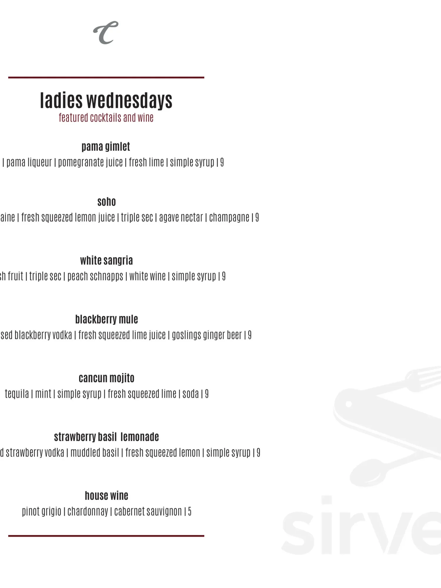 Cazzy menu 4