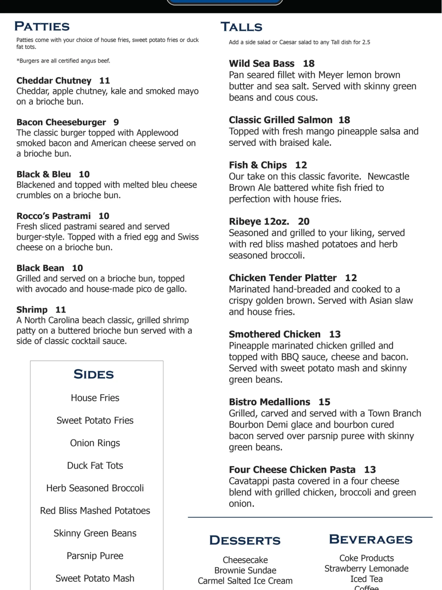 Cazzys Corner Grill Menu scaled