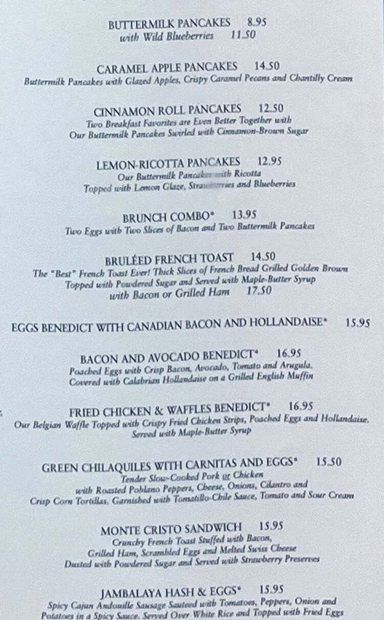 Cheesecake Factory menu sandwiches cheesecake brunch 2