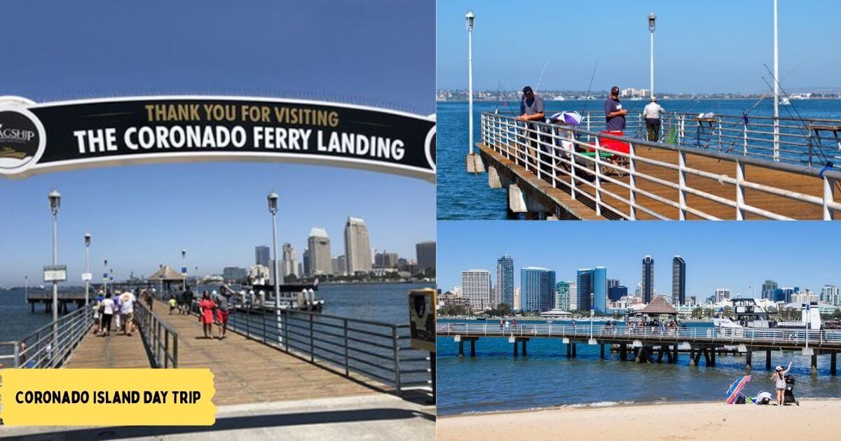 A scenic view of the beautiful beaches and charming streets, representing a perfect day trip to Coronado Island from San Diego.