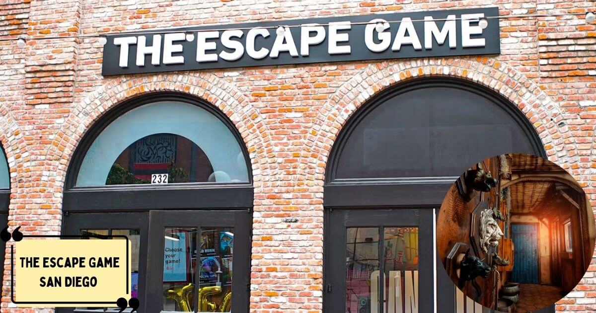 A group of friends collaborating to solve a mystery inside The Escape Game San Diego, a top-rated escape room experience.
