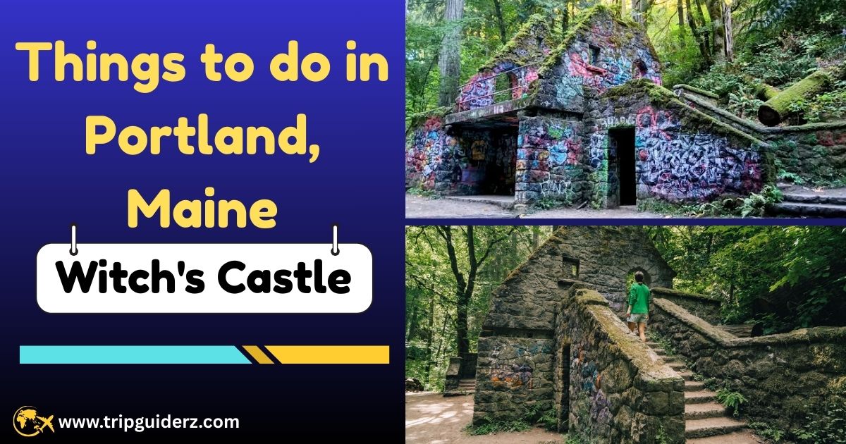 The moss-covered stone ruins known as "Witch's Castle" in Portland's Forest Park, a popular spot for hiking and photography