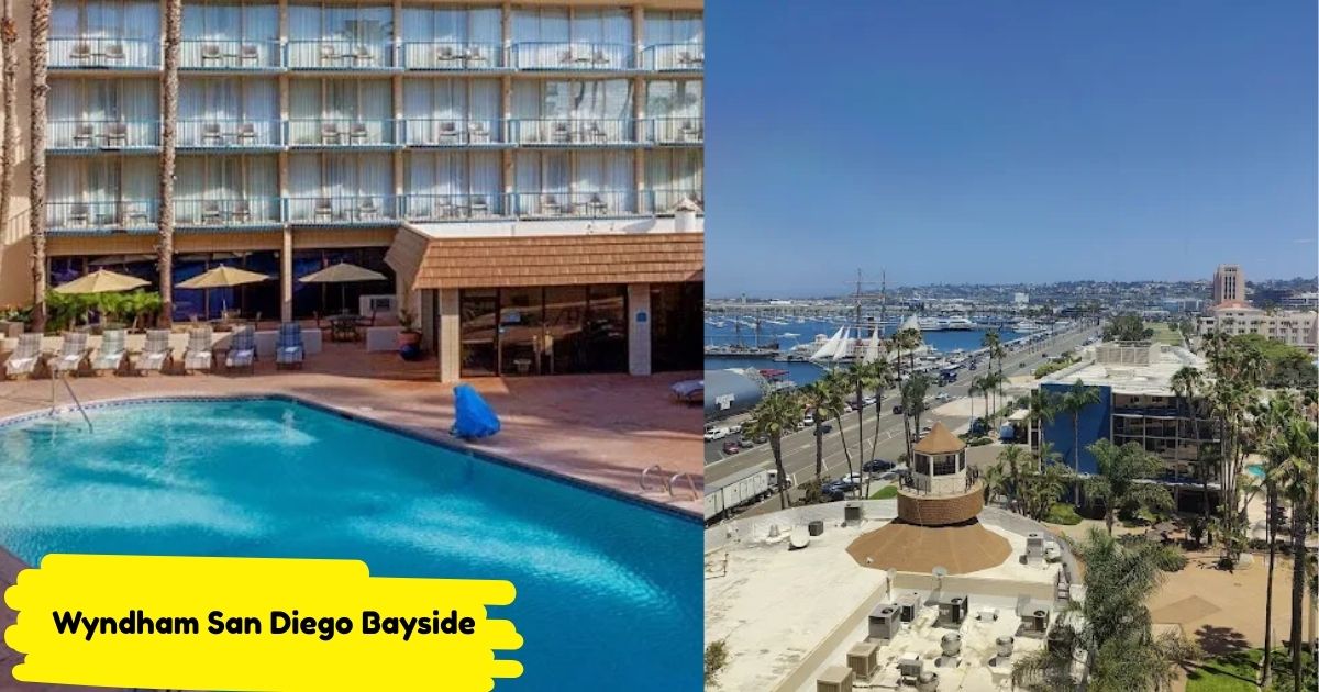 Wyndham San Diego Bayside hotel offering scenic views of the bay and downtown cityscape.