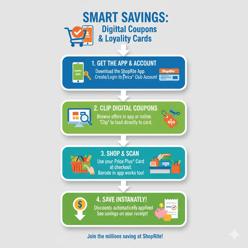 infographic chart about Using ShopRite Digital Coupons & Loyalty Cards