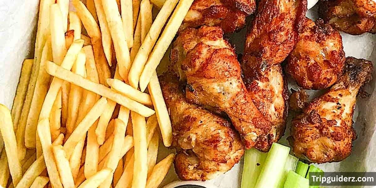 Wings pair naturally with the appetizer section, and ordering a wing flavor alongside fries