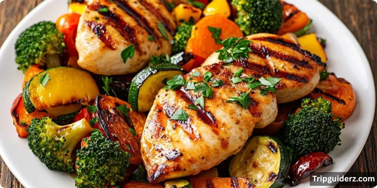 Grilled protein over breaded, dressing on the side, and swapping fries for a salad are the simplest ways to lighten up an order here without giving up the core menu items.