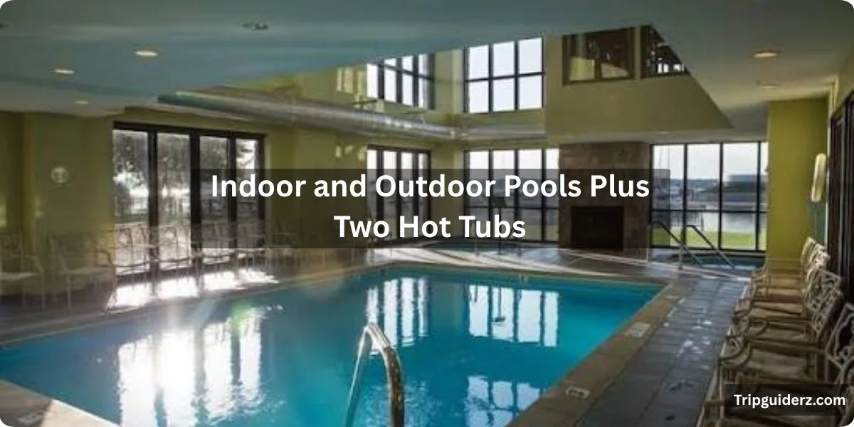 Recreational amenities at Shoreline Inn go beyond the standard hotel pool. Guests have access to both an indoor pool and a seasonal outdoor pool, along with two indoor spa tubs for year-round relaxation.