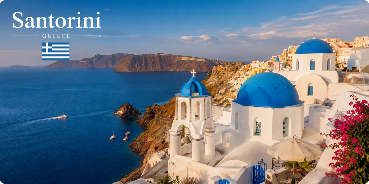 Thumbnail of Santorini hotels showcasing picturesque architecture and stunning views of the Aegean Sea.