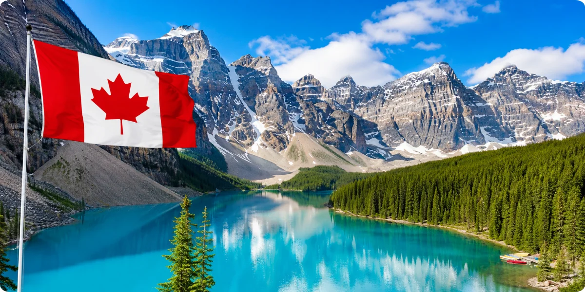 A textured wallpaper featuring the Canadian flag, showcasing its red and white colors with a central maple leaf design.