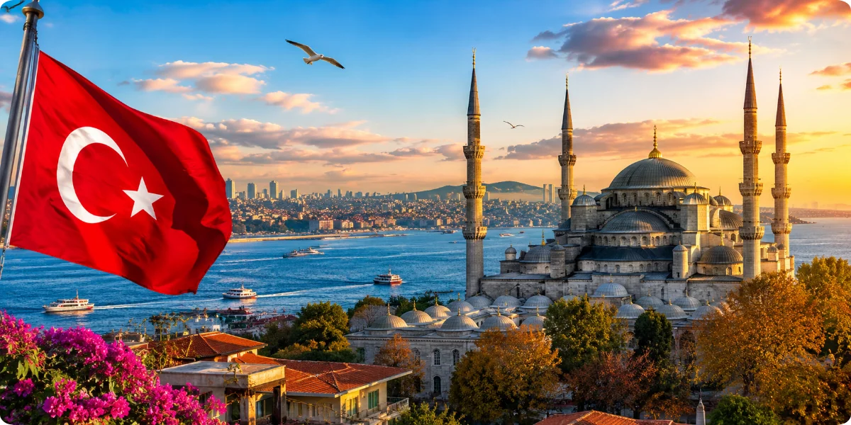 A collage of iconic Turkish landmarks, including ancient ruins and vibrant markets, highlighting travel opportunities in Turkey.