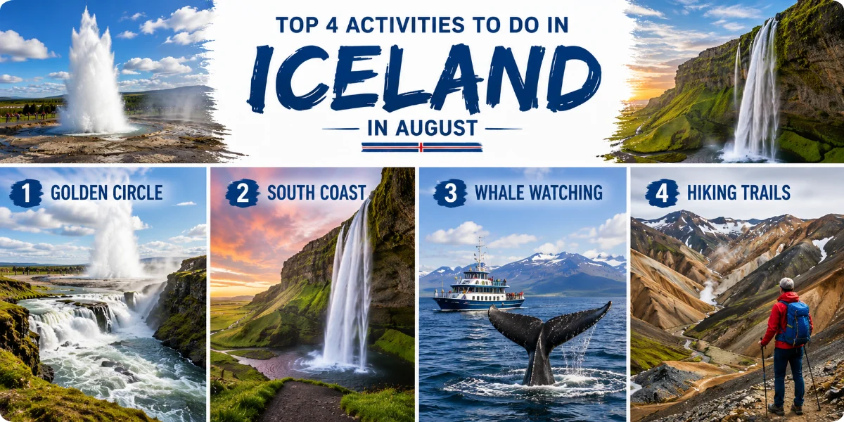 A collage of Icelandic music events, featuring performers and iconic locations, showcasing the country's vibrant music scene.
