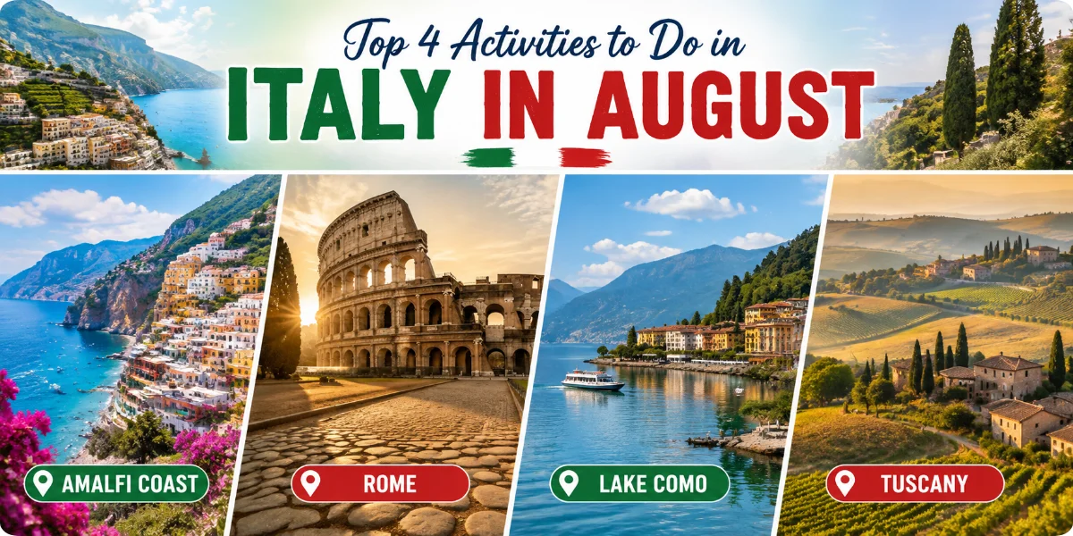 A scenic view of the Amalfi Coast, showcasing vibrant cliffs and blue waters, ideal for summer vacations in Italy.