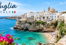 Puglia, Italy | Best Places, Things to Do & Travel Guide Puglia Italy coastal town with turquoise Adriatic Sea and whitewashed buildings.