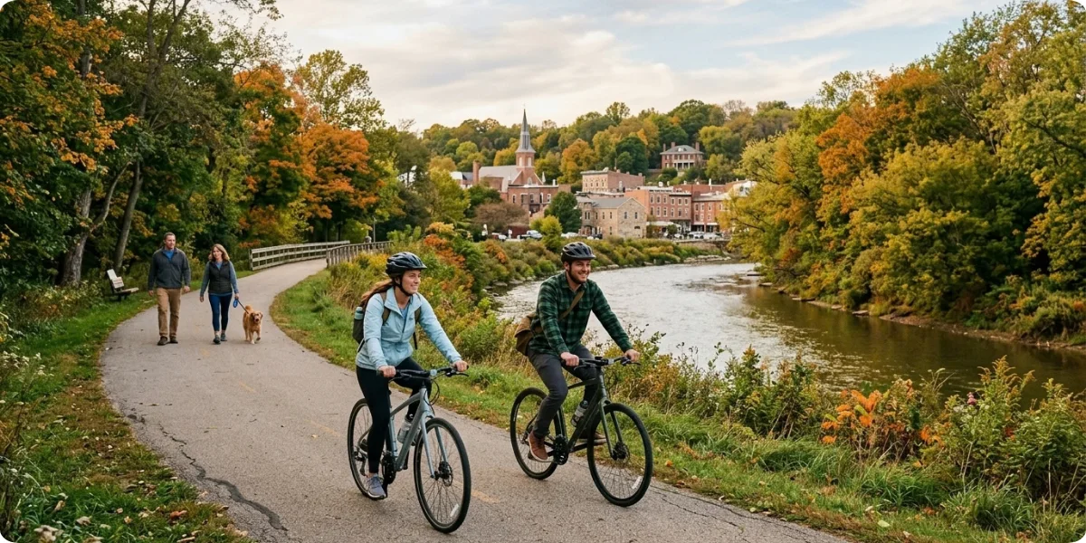 The Galena River Trail provides an opportunity to experience the area's natural side. The trail is particularly useful if you want to break up a day of downtown sightseeing with a quieter outdoor activity.