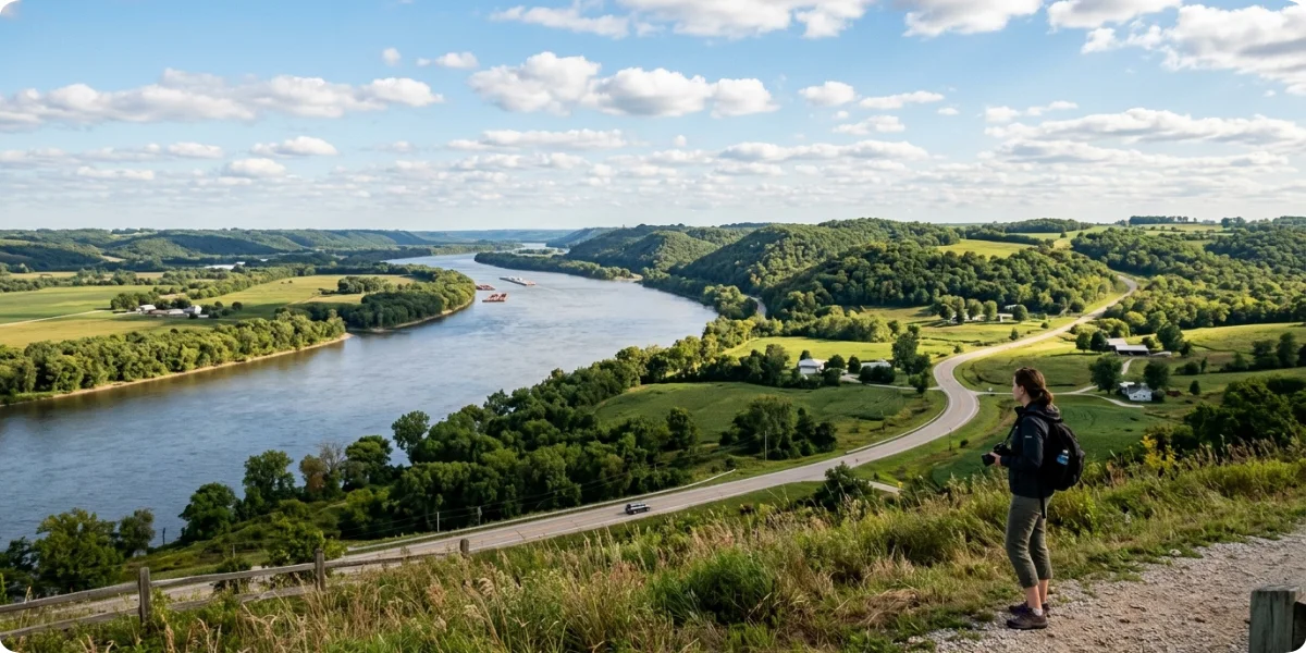 The Mississippi River is an important part of the wider Galena Country landscape.