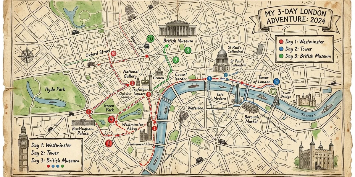 A simple first-time itinerary could look like this: