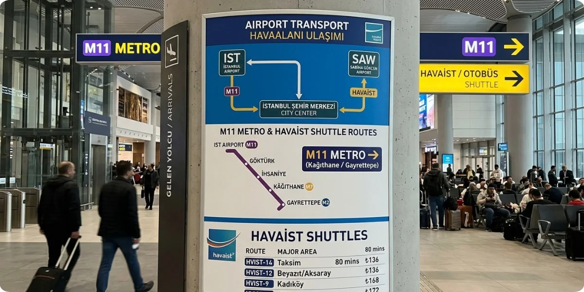 Airport transfer options from Istanbul Airport to the city centre