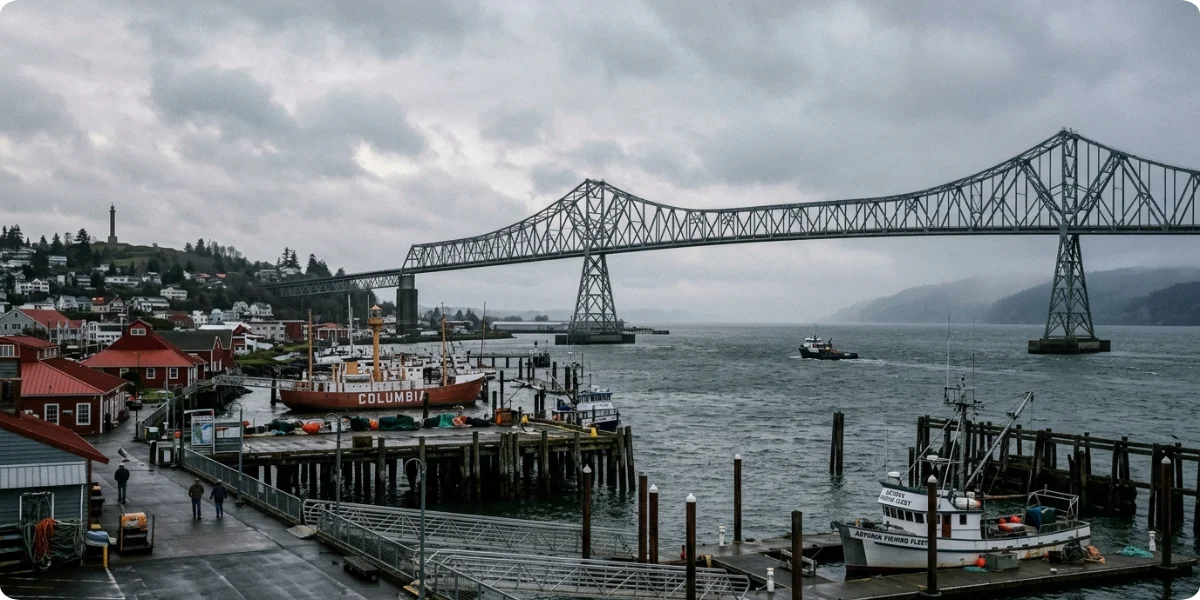 Astoria-Megler Bridge at the start of Highway 101 in Oregon