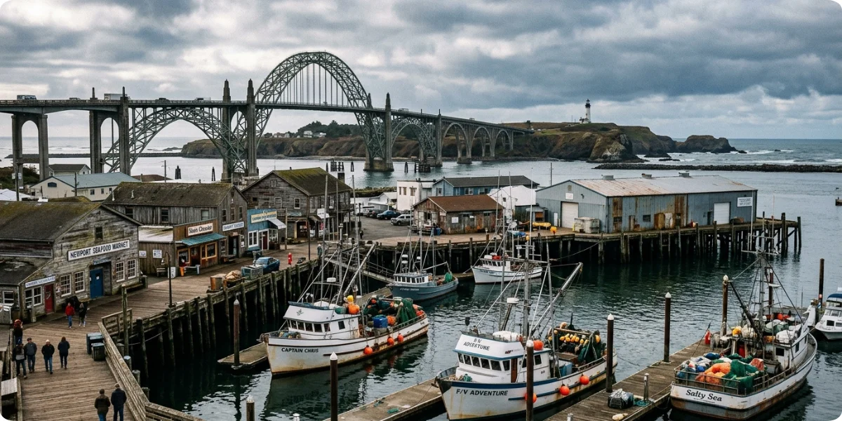 Historic Bayfront in Newport Oregon