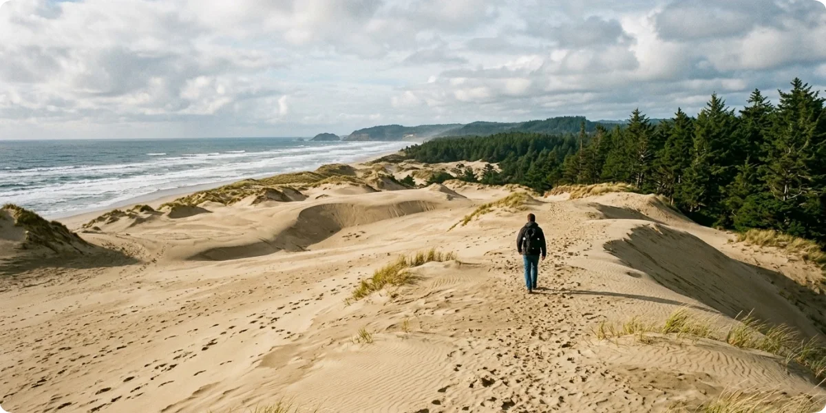 Sand dunes at Oregon Dunes National Recreation Area