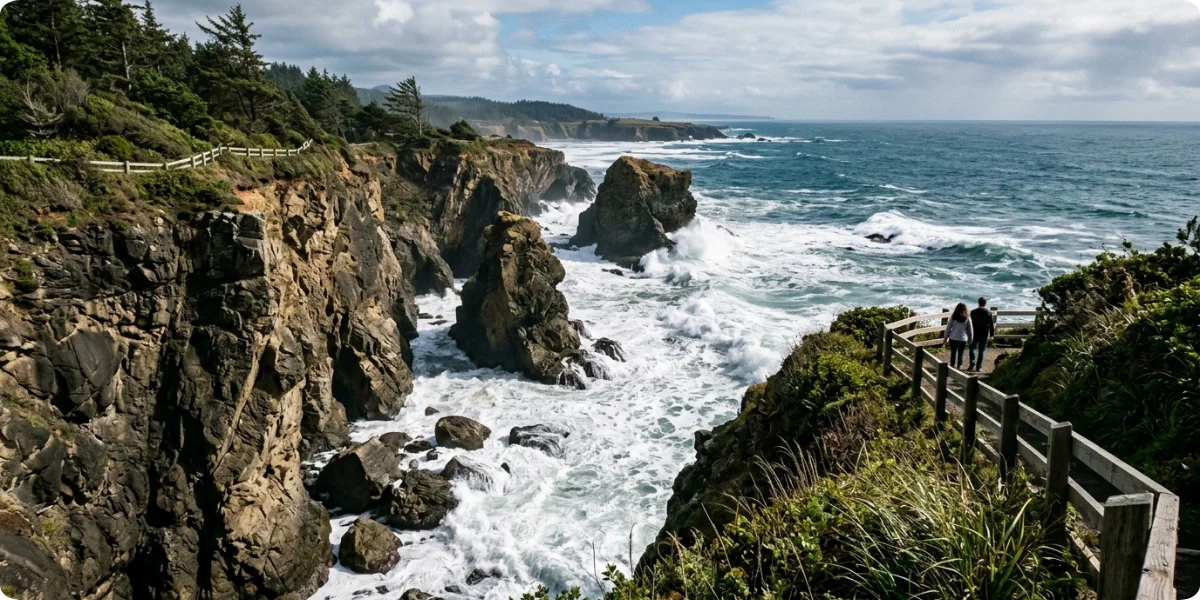 Waves at Shore Acres State Park near Coos Bay