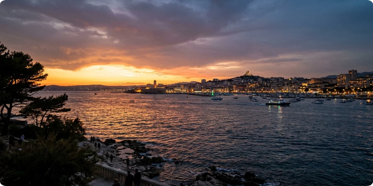 Sunset over the Bosphorus in Istanbul