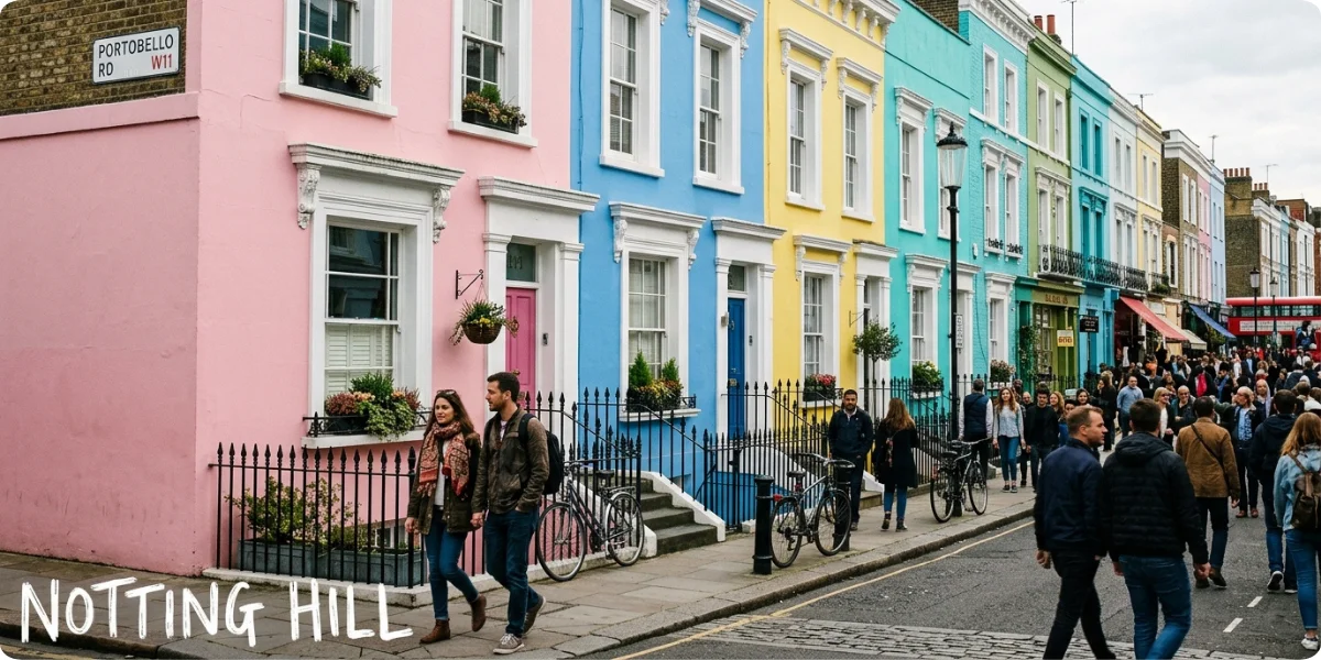 Colorful houses in Notting Hill London