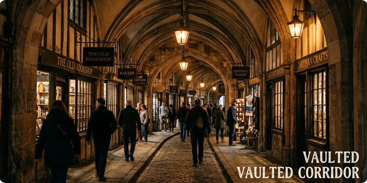 Covered corridor inside the Grand Bazaar in Istanbul