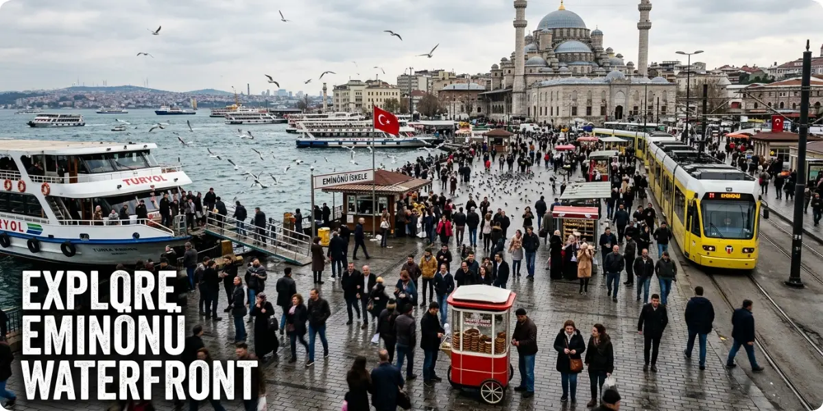 Eminönü is the city's loudest crossroads, with ferries, trams, gulls and street vendors all competing for space.