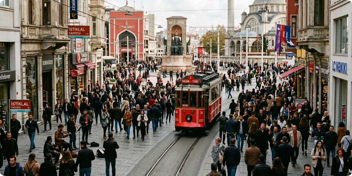 Taksim Square is the modern city's central meeting point.