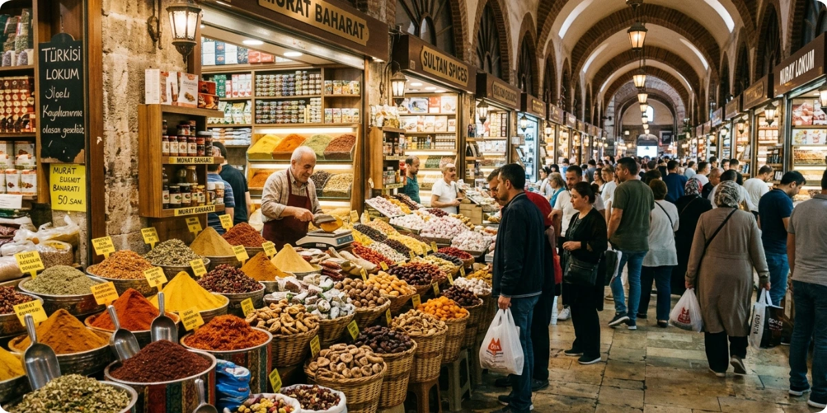 The Spice Bazaar is smaller and calmer than the Grand Bazaar, and free to enter. Piles of spices, dried fruit, Turkish delight and teas make it as much a visual experience as a shopping one.