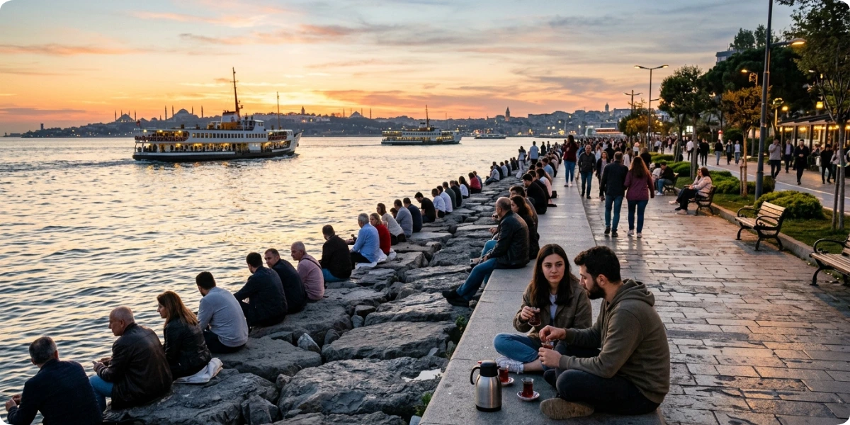 Moda sits just south of Kadıköy. Its waterfront has sea views, small parks, and a relaxed pace.