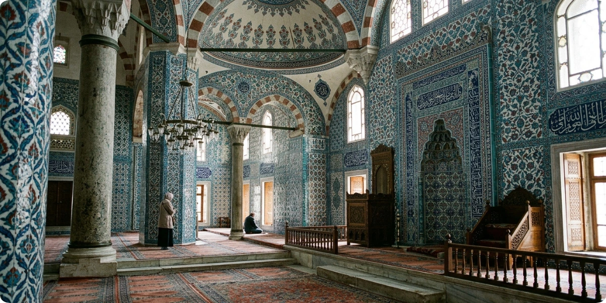 Tucked above the Spice Bazaar, this smaller Sinan-designed mosque is known for its İznik tile work.
