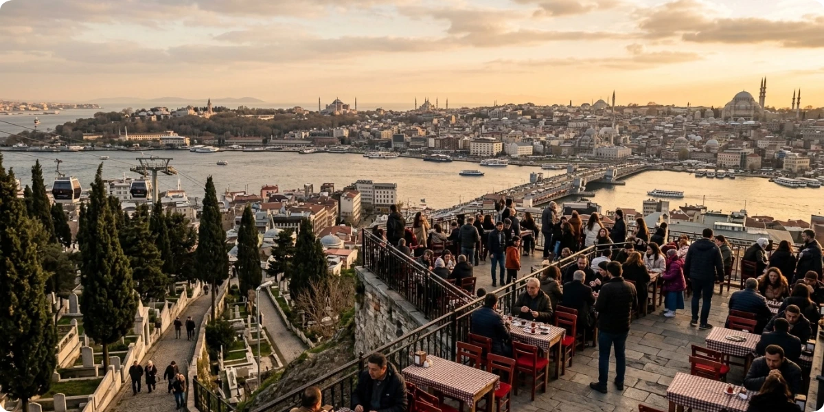 The hill above the Golden Horn in Eyüp offers one of the best free viewpoints in the city.