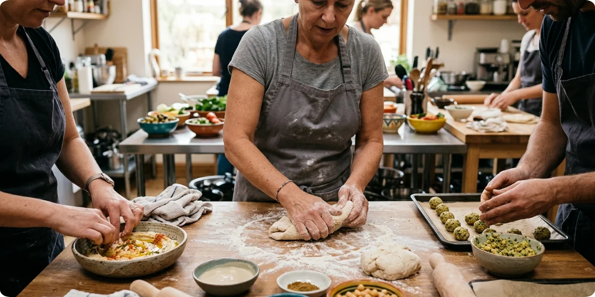 Turkish cooking class preparing traditional dishes in Istanbul