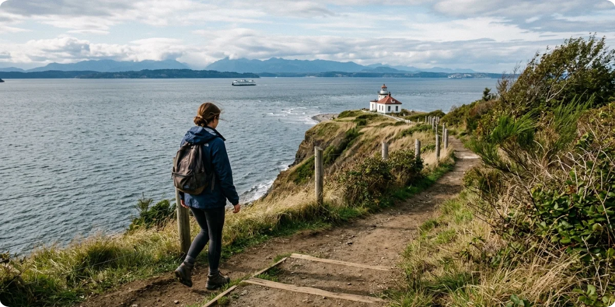 Hiking trail at Discovery Park near West Point Lighthouse