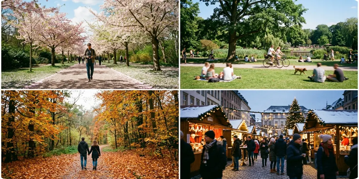 London in spring, summer, autumn and winter