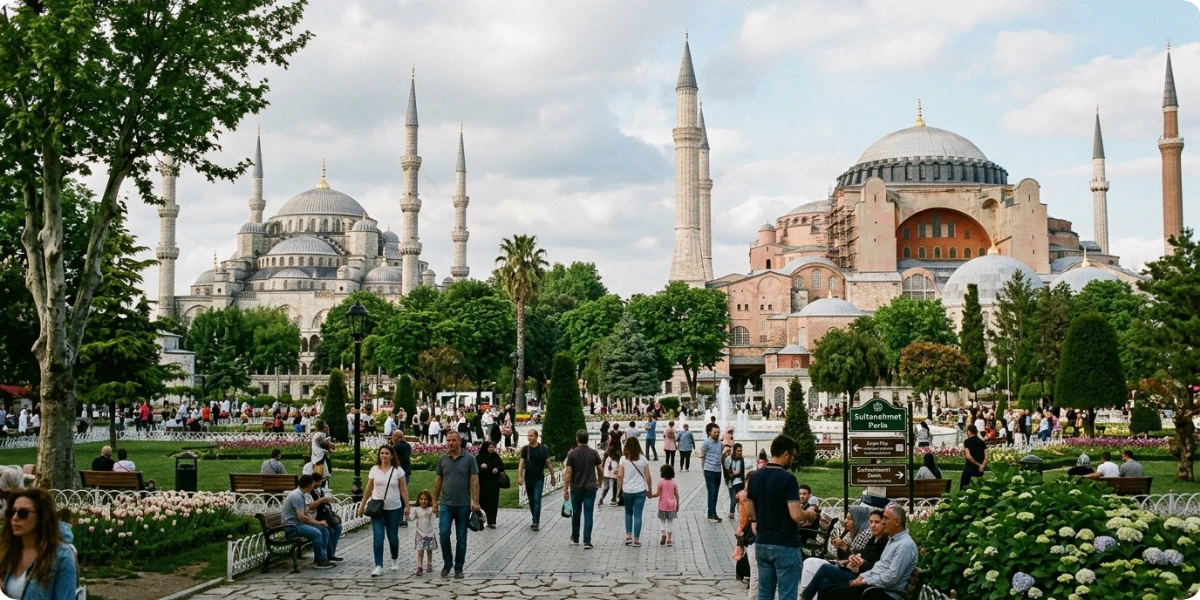 Sultanahmet Square with Hagia Sophia and the Blue Mosque