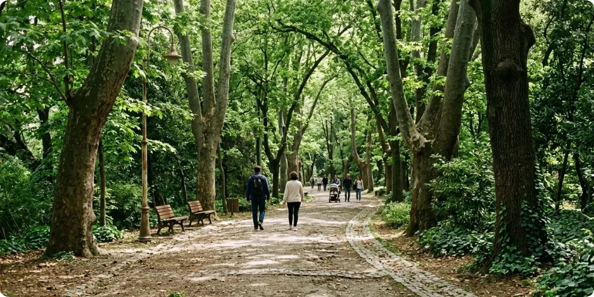 Walking path in Gülhane Park, Istanbul