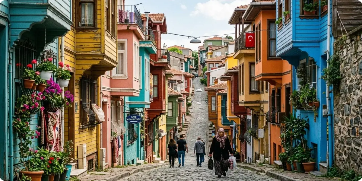 Colorful houses in Balat, Istanbul