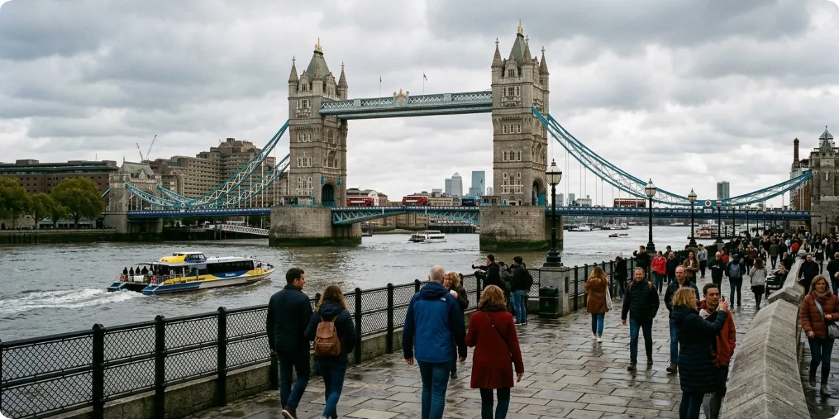 Tower Bridge crossing the River Thames in London