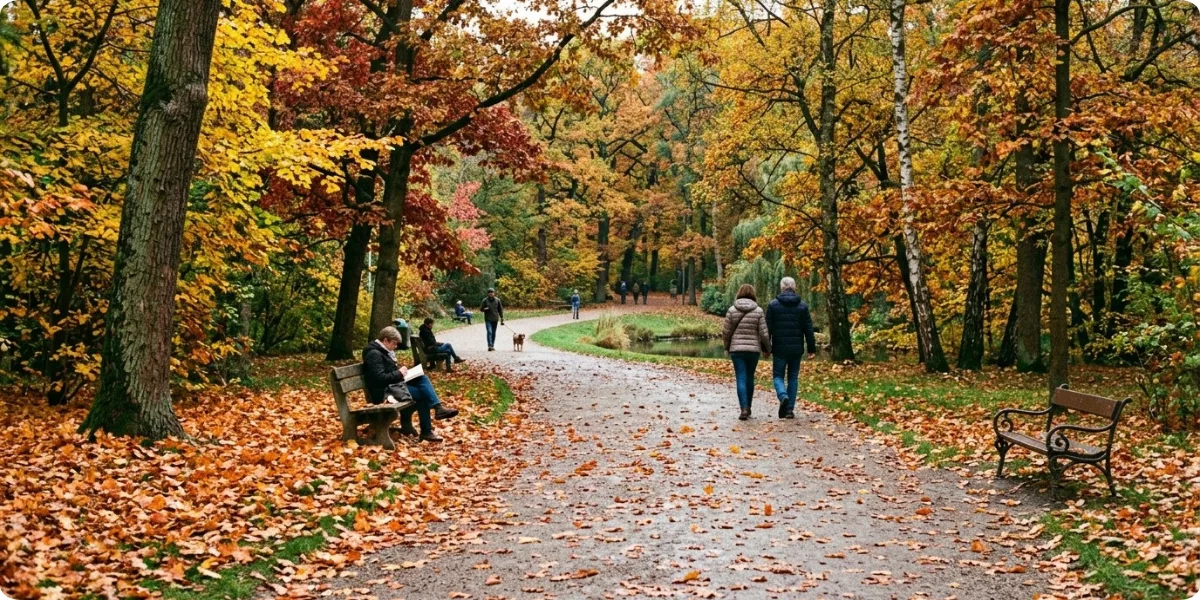 Autumn leaves in a London royal park