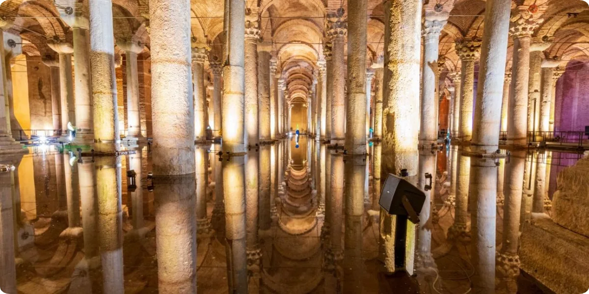 Basilica Cistern underground attraction in Istanbul