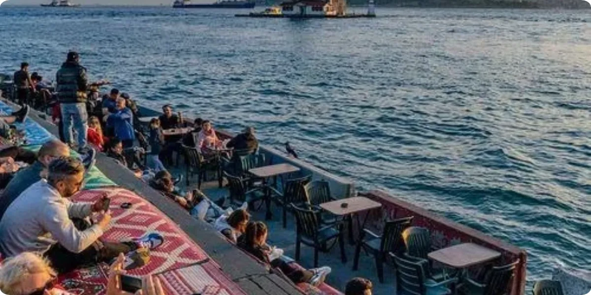 Üsküdar is a traditional district on the Asian shore, known for its mosques, tea gardens and views back toward the old city's skyline.