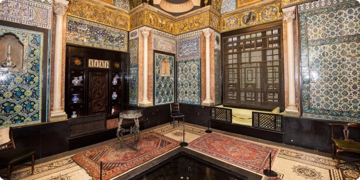 Ornate mosaic interior of Leighton House Museum in London