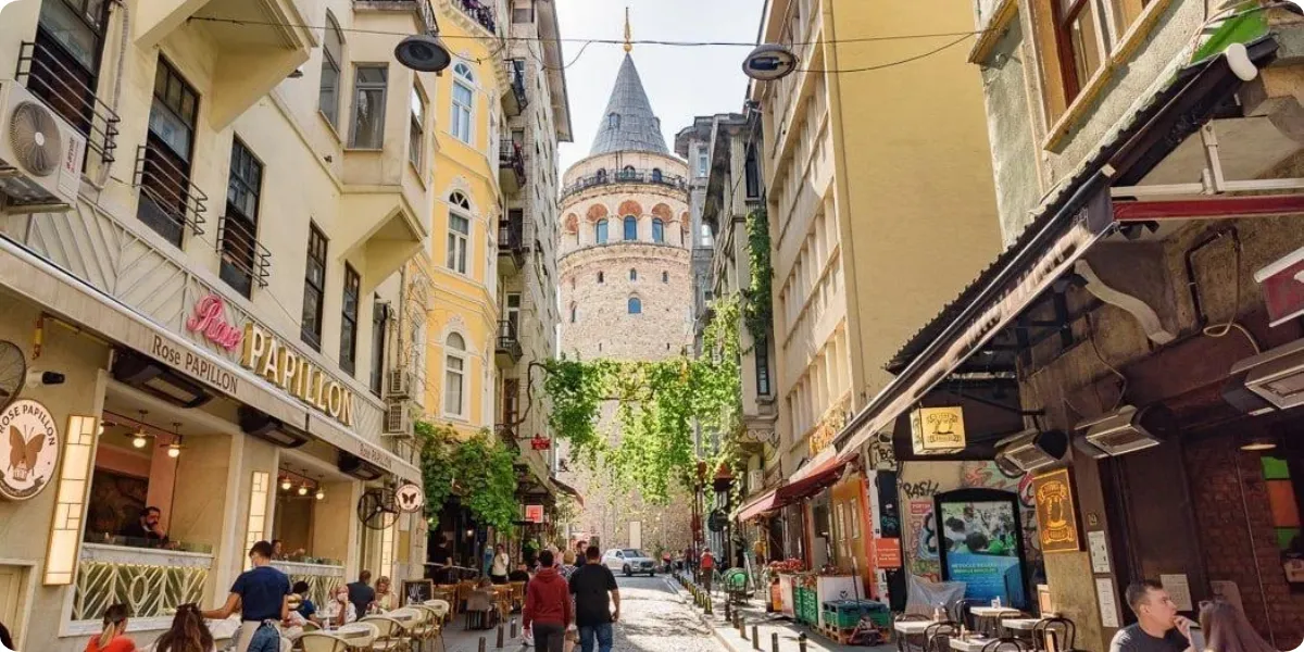 Galata neighborhood in Istanbul near Galata Tower